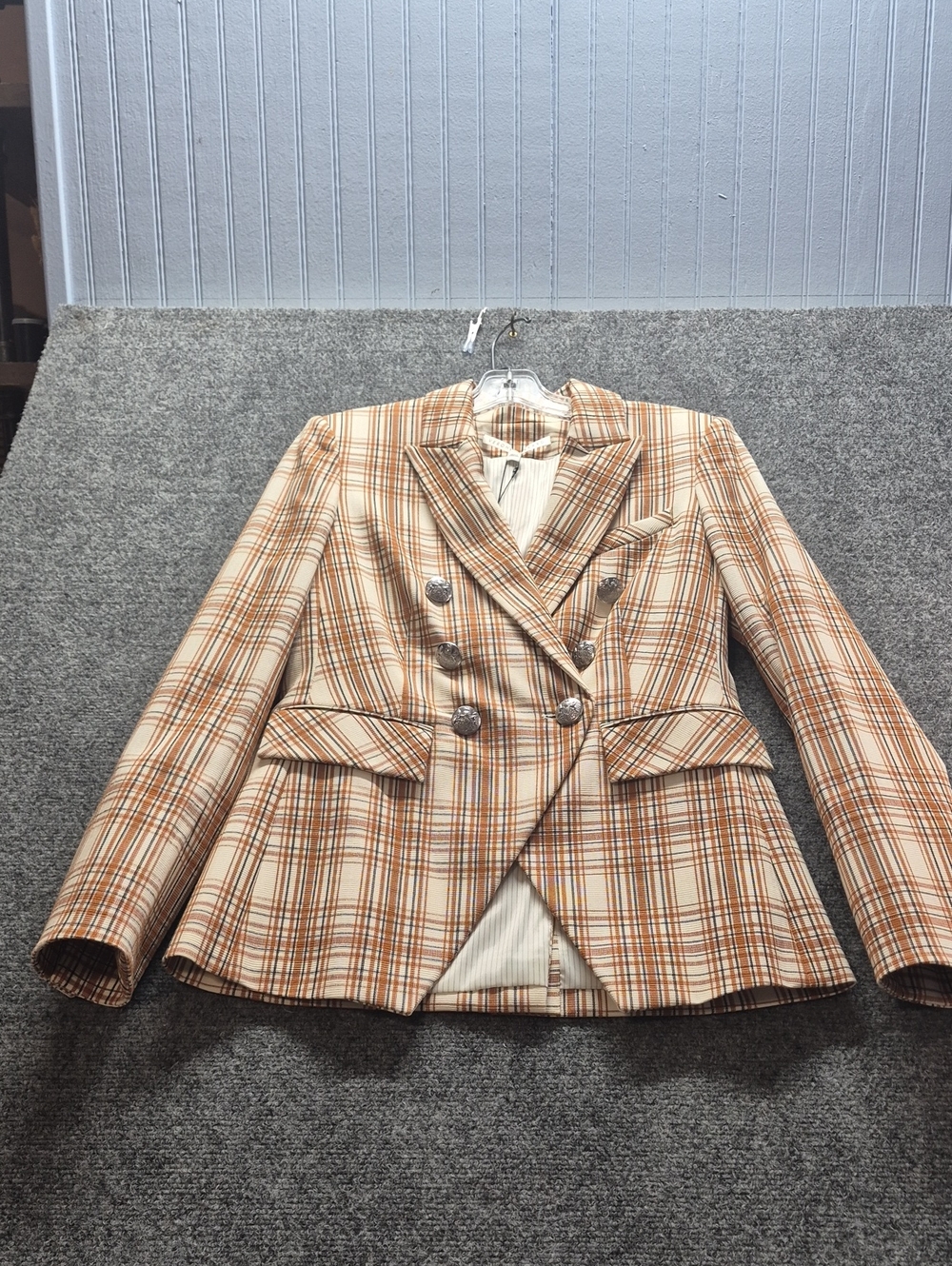 Veronica Beard  Dickey Blazer - Cream Burnt Orange & Brown Size 4 NWT